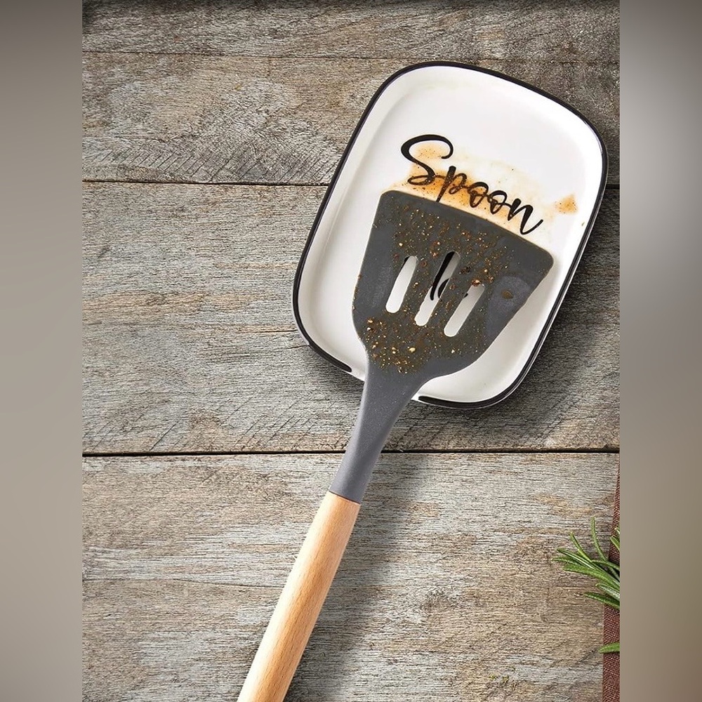 Ceramic Spoon Rest for Stove Top, Large Spoon Holder for Kitchen Counter - New - Picture 2 of 6